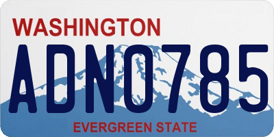 WA license plate ADN0785