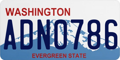 WA license plate ADN0786