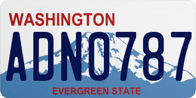 WA license plate ADN0787