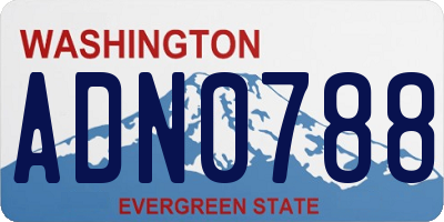 WA license plate ADN0788