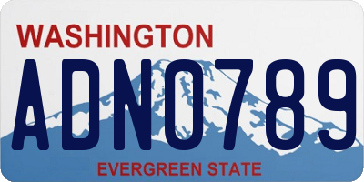 WA license plate ADN0789