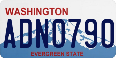 WA license plate ADN0790