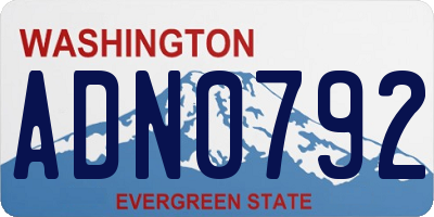 WA license plate ADN0792