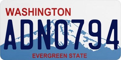 WA license plate ADN0794