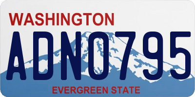 WA license plate ADN0795