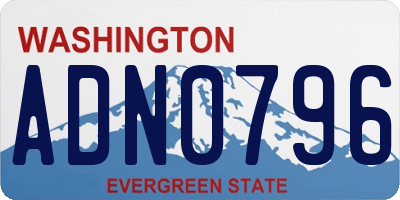 WA license plate ADN0796