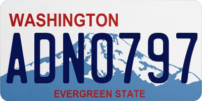 WA license plate ADN0797
