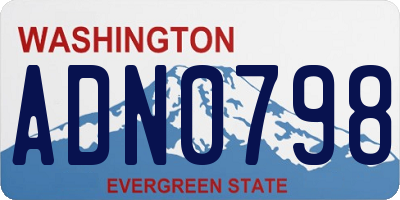 WA license plate ADN0798