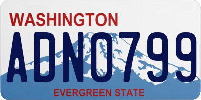 WA license plate ADN0799