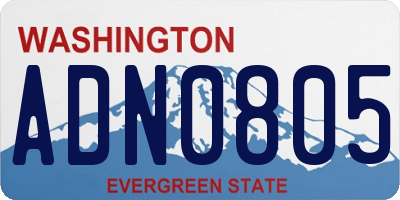 WA license plate ADN0805