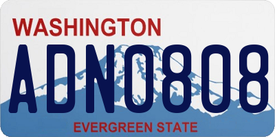 WA license plate ADN0808