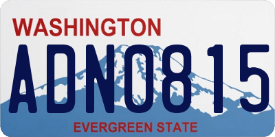 WA license plate ADN0815