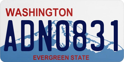 WA license plate ADN0831