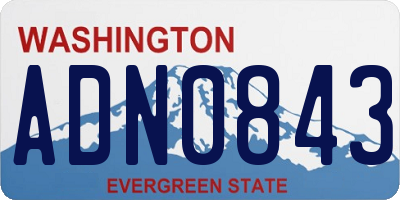 WA license plate ADN0843