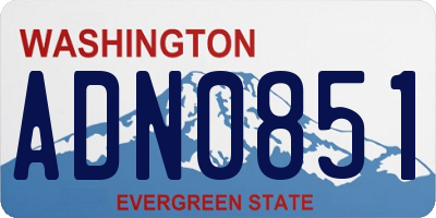 WA license plate ADN0851
