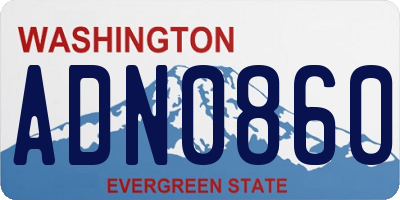 WA license plate ADN0860