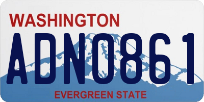 WA license plate ADN0861
