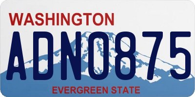 WA license plate ADN0875
