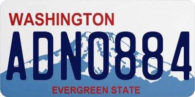 WA license plate ADN0884
