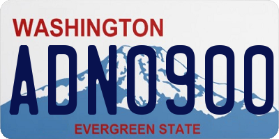 WA license plate ADN0900