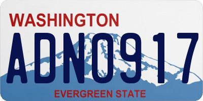 WA license plate ADN0917