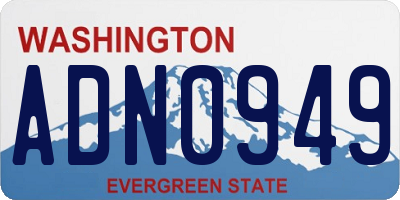 WA license plate ADN0949