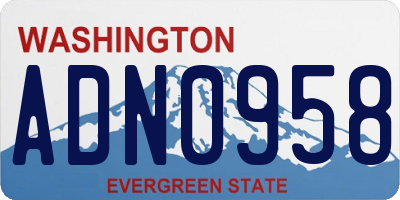 WA license plate ADN0958