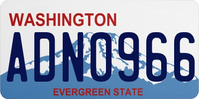 WA license plate ADN0966