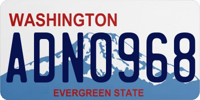 WA license plate ADN0968