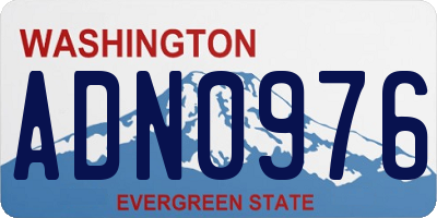 WA license plate ADN0976