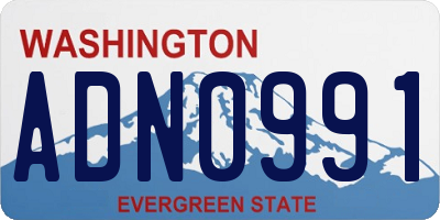 WA license plate ADN0991