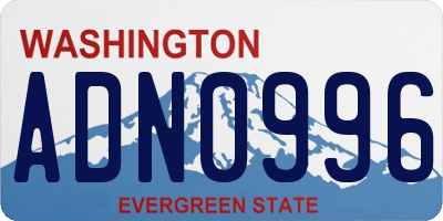 WA license plate ADN0996