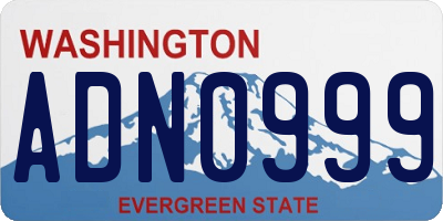 WA license plate ADN0999