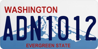 WA license plate ADN1012
