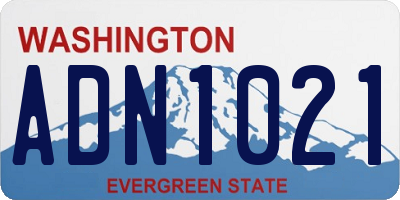 WA license plate ADN1021