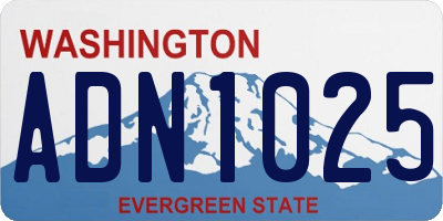 WA license plate ADN1025