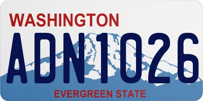 WA license plate ADN1026