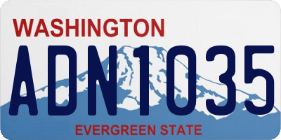 WA license plate ADN1035