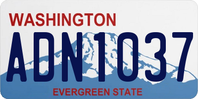 WA license plate ADN1037