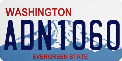 WA license plate ADN1060