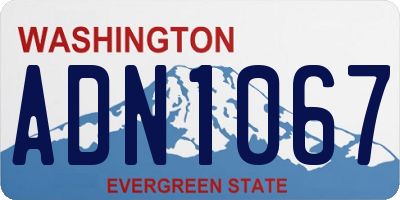 WA license plate ADN1067