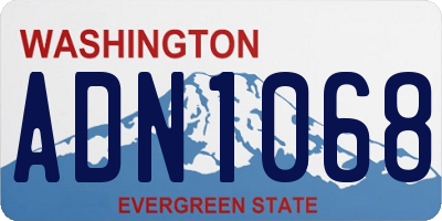 WA license plate ADN1068