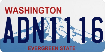 WA license plate ADN1116