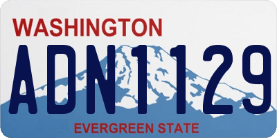 WA license plate ADN1129