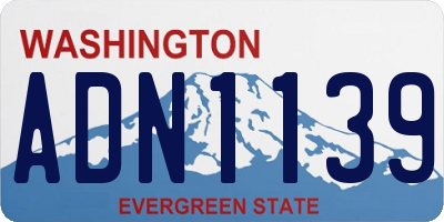 WA license plate ADN1139
