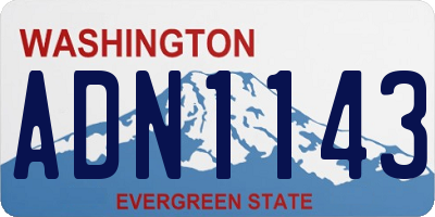WA license plate ADN1143