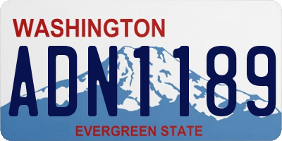 WA license plate ADN1189
