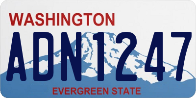WA license plate ADN1247