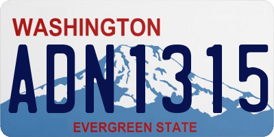 WA license plate ADN1315