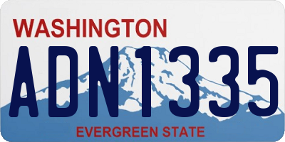 WA license plate ADN1335